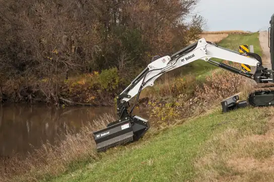 Bobcat-4 Double B Excavation Services - Bobcat E42 With Mower Attachment