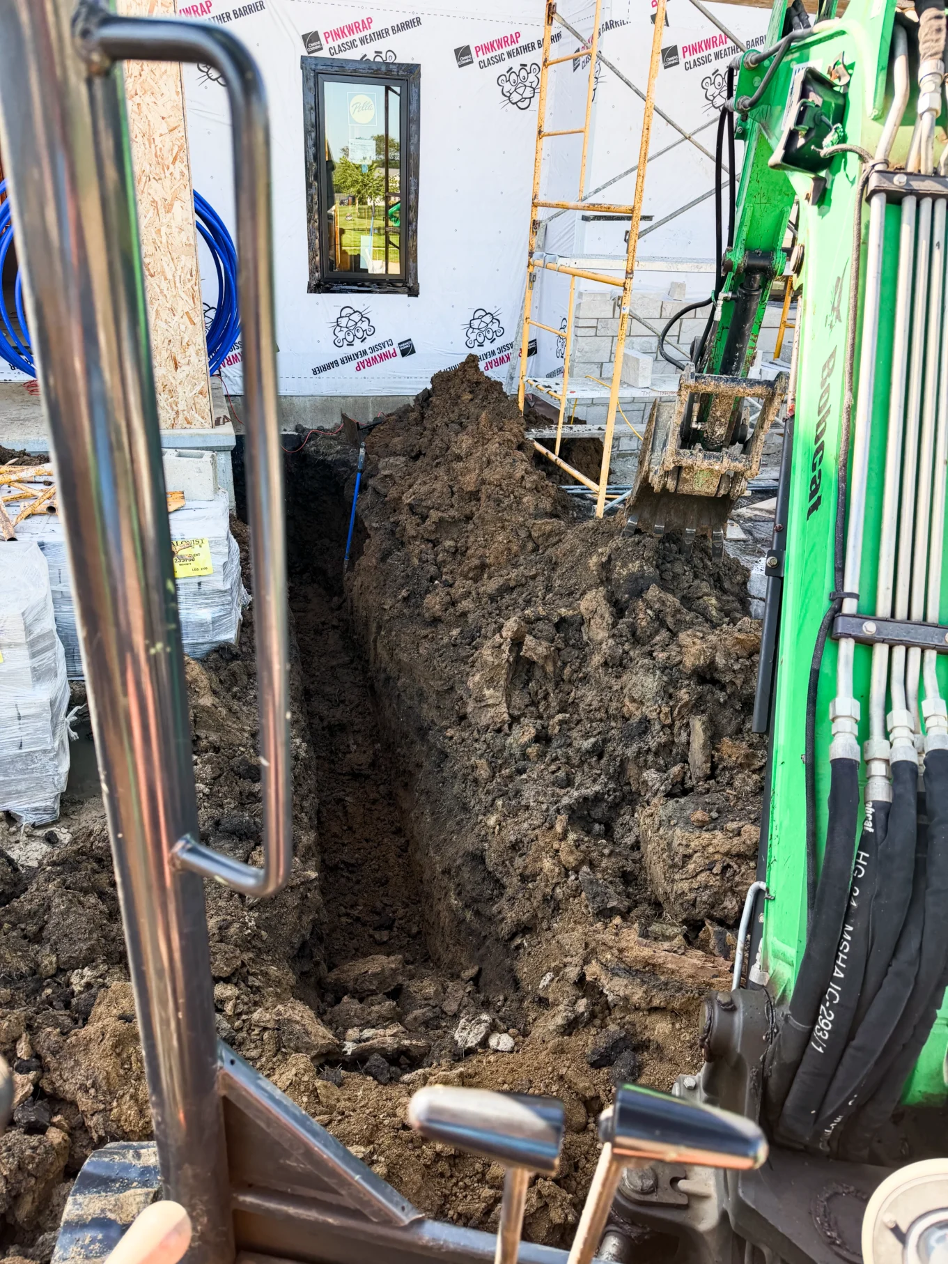 Double B Excavation Services installing a residential water line